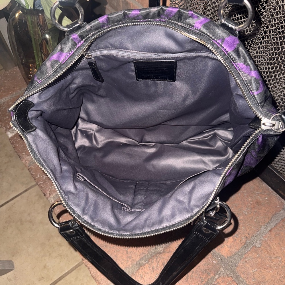 Coach Purple and Black Signature Shoulder Bag - Picture 6 of 6